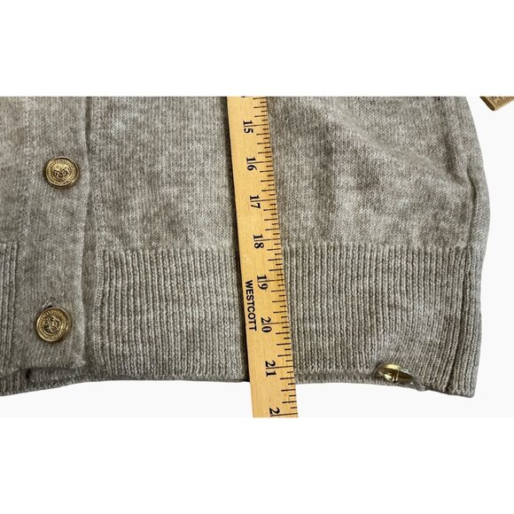 Anthropologie Maeve Short Sleeve Grey Cardigan‎ Gold Buttons  XL Preppy Academia - Picture 15 of 16